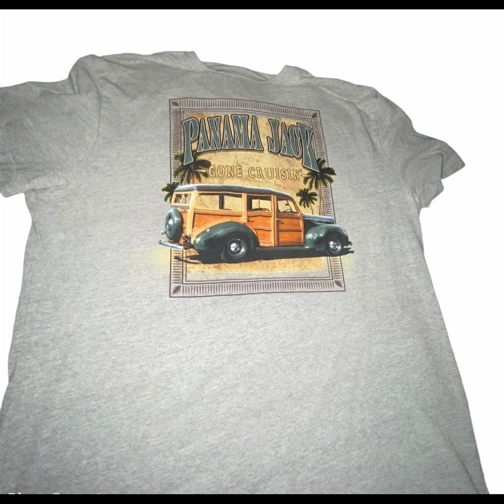 Panama Jack Grey Graphic Tee Sz XL Cotton Blend